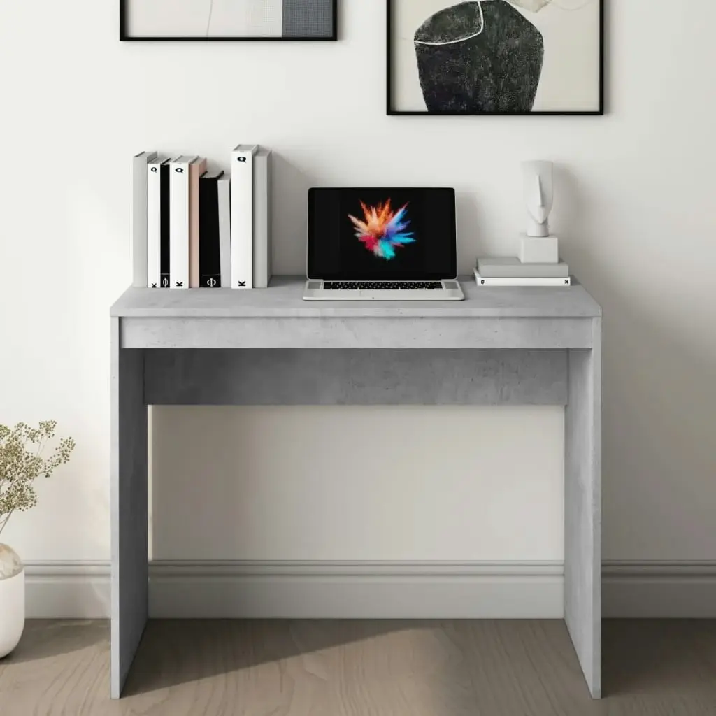 Desk Concrete Grey 90x40x72 cm Engineered Wood 800382