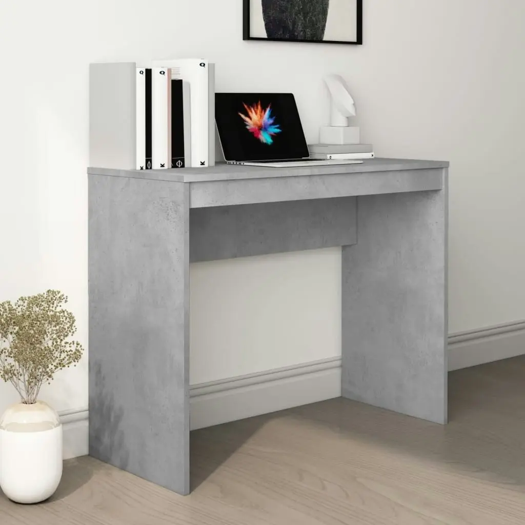 Desk Concrete Grey 90x40x72 cm Engineered Wood 800382