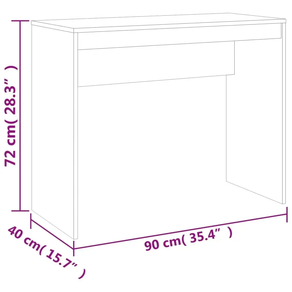 Desk Concrete Grey 90x40x72 cm Engineered Wood 800382