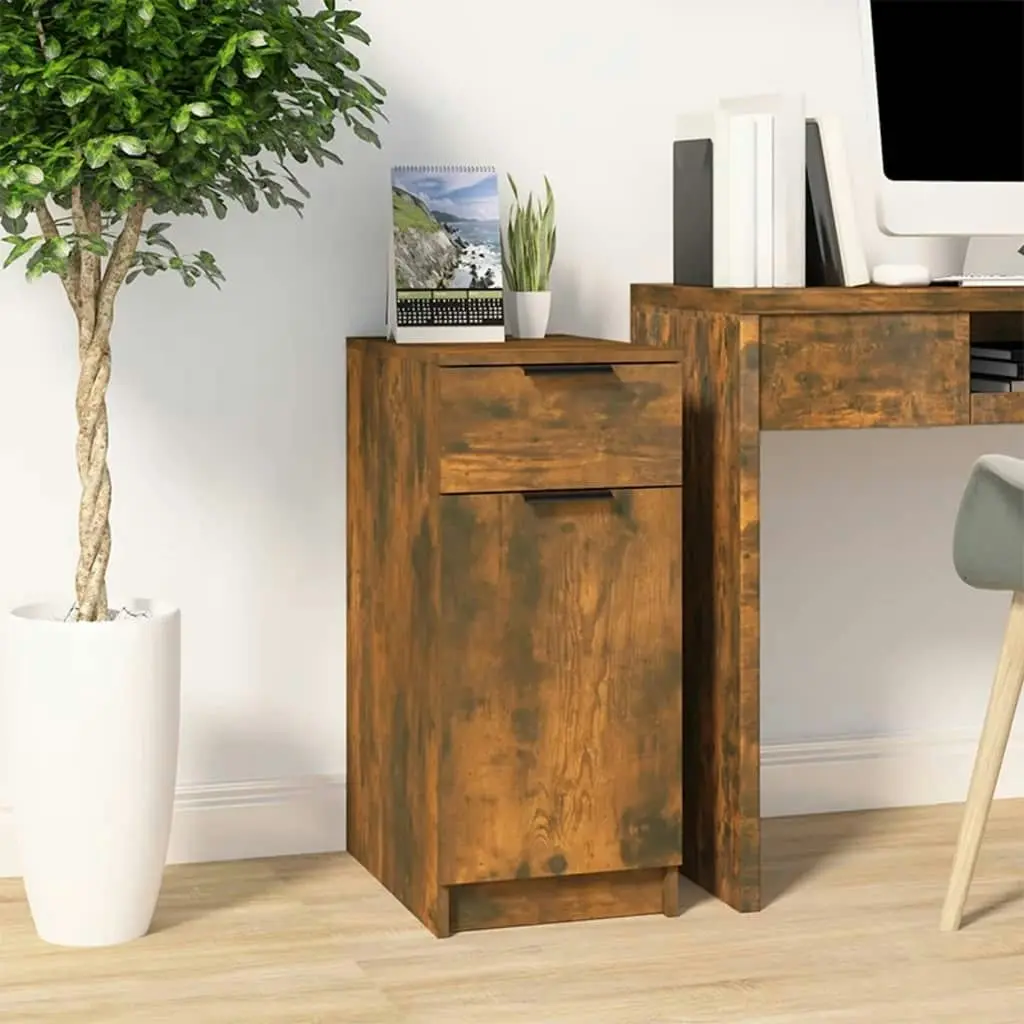 Desk Cabinet Smoked Oak 33.5x50x75 cm Engineered Wood 817129