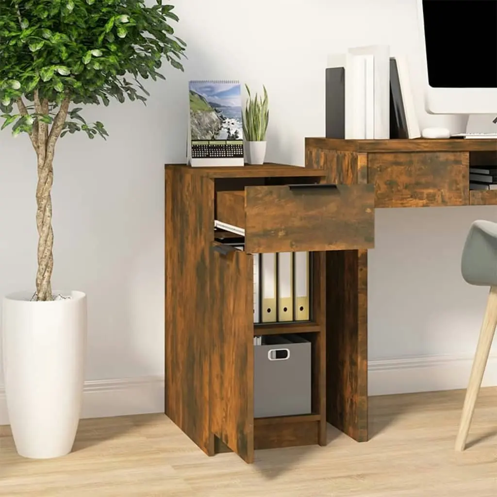 Desk Cabinet Smoked Oak 33.5x50x75 cm Engineered Wood 817129