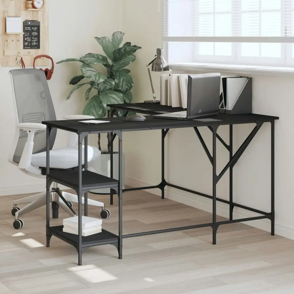 Desk Black 139x139x75 cm Engineered Wood 837587