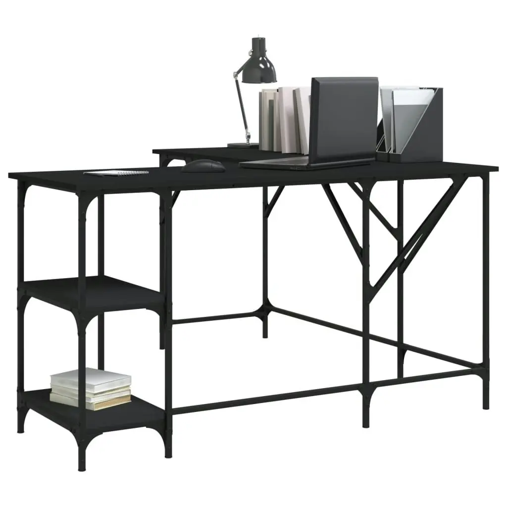 Desk Black 139x139x75 cm Engineered Wood 837587