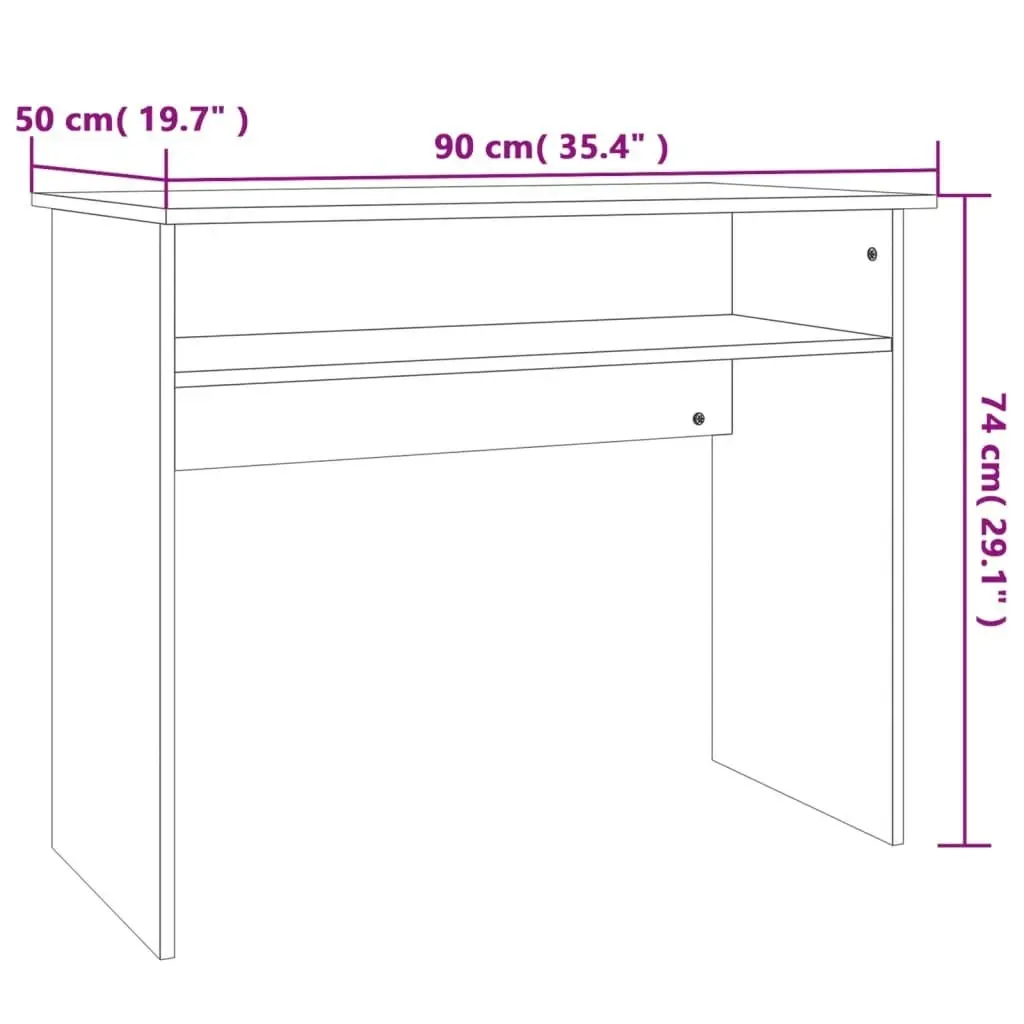 Desk Concrete Grey 90x50x74 cm Engineered Wood 801174