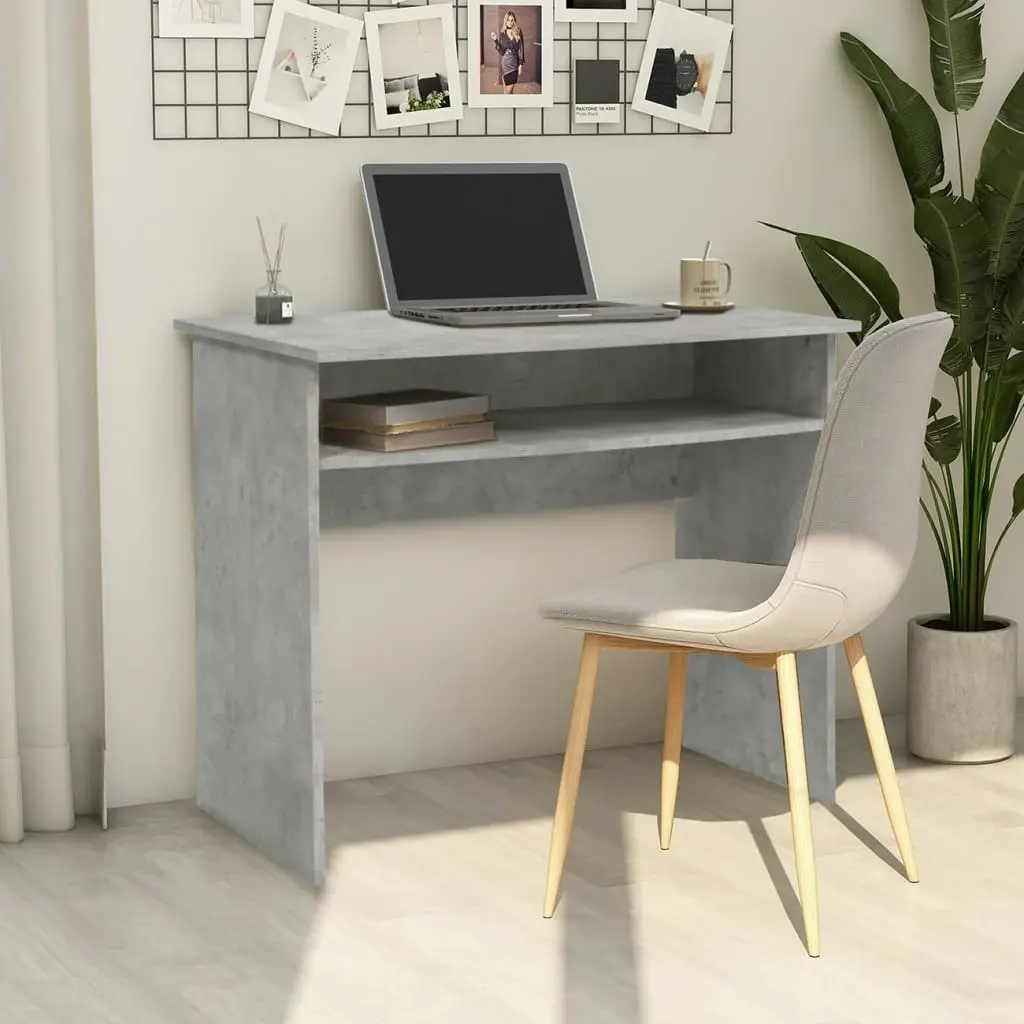 Desk Concrete Grey 90x50x74 cm Engineered Wood 801174