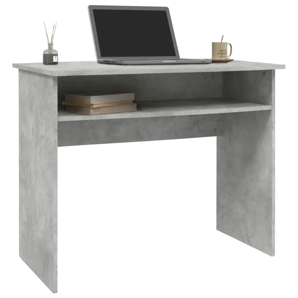 Desk Concrete Grey 90x50x74 cm Engineered Wood 801174