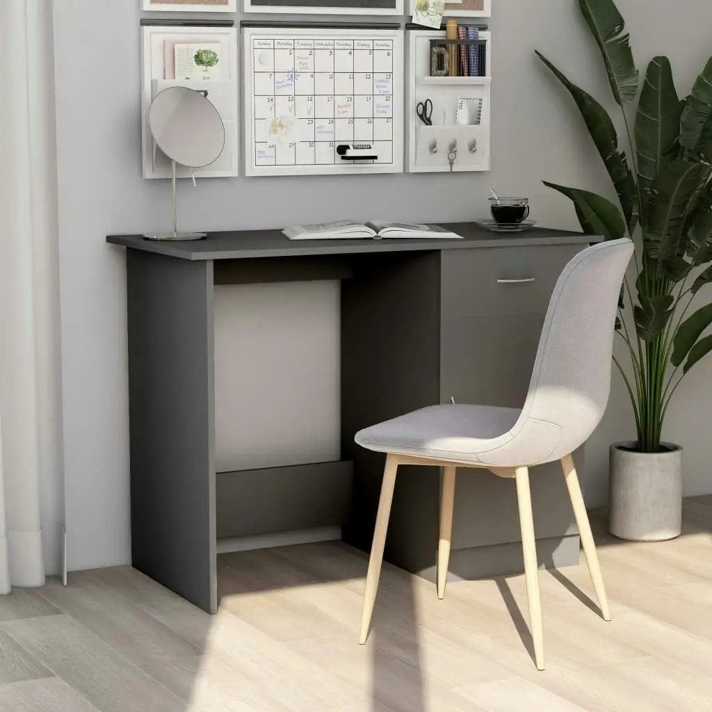 Desk Grey 100x50x76 cm Engineered Wood 801082