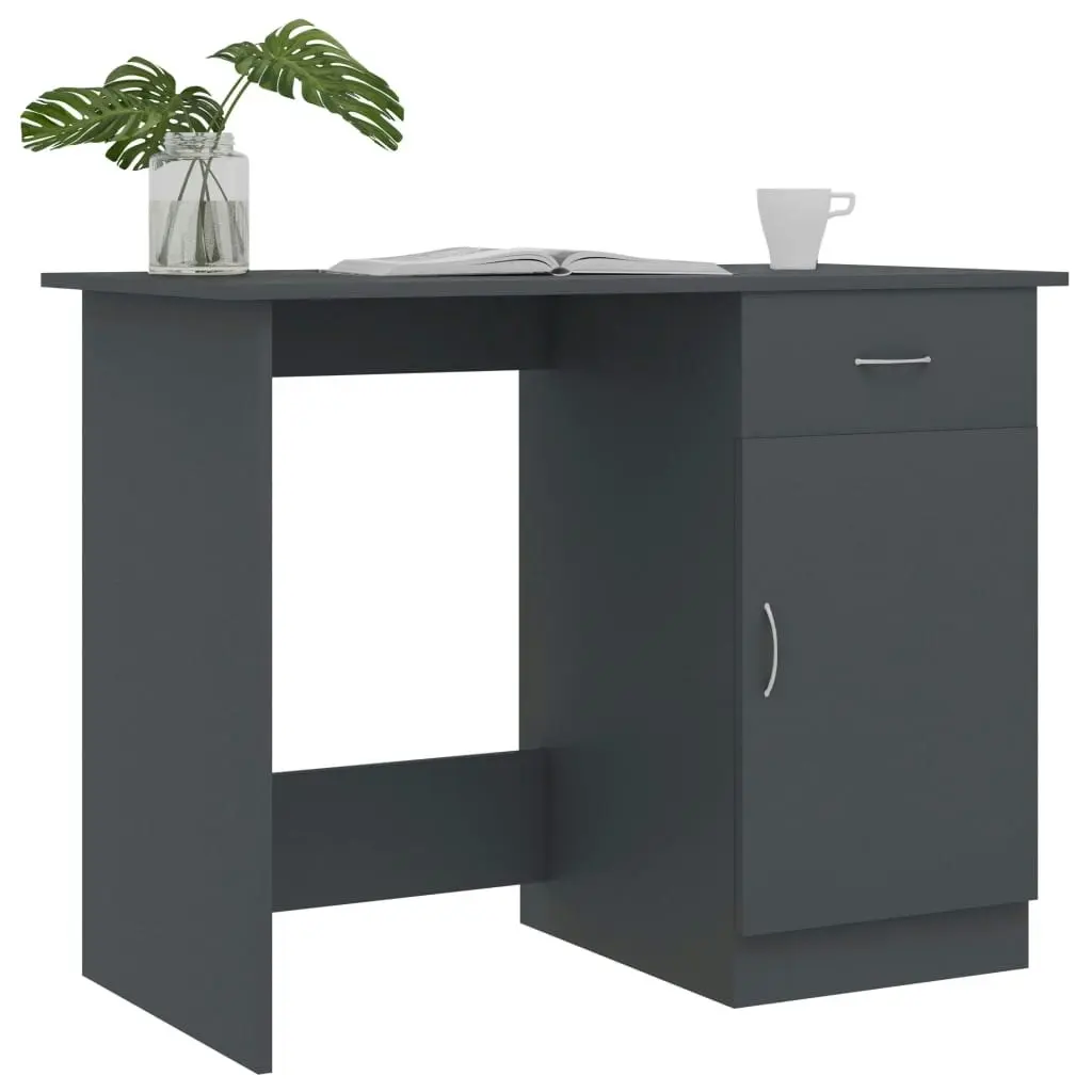 Desk Grey 100x50x76 cm Engineered Wood 801082