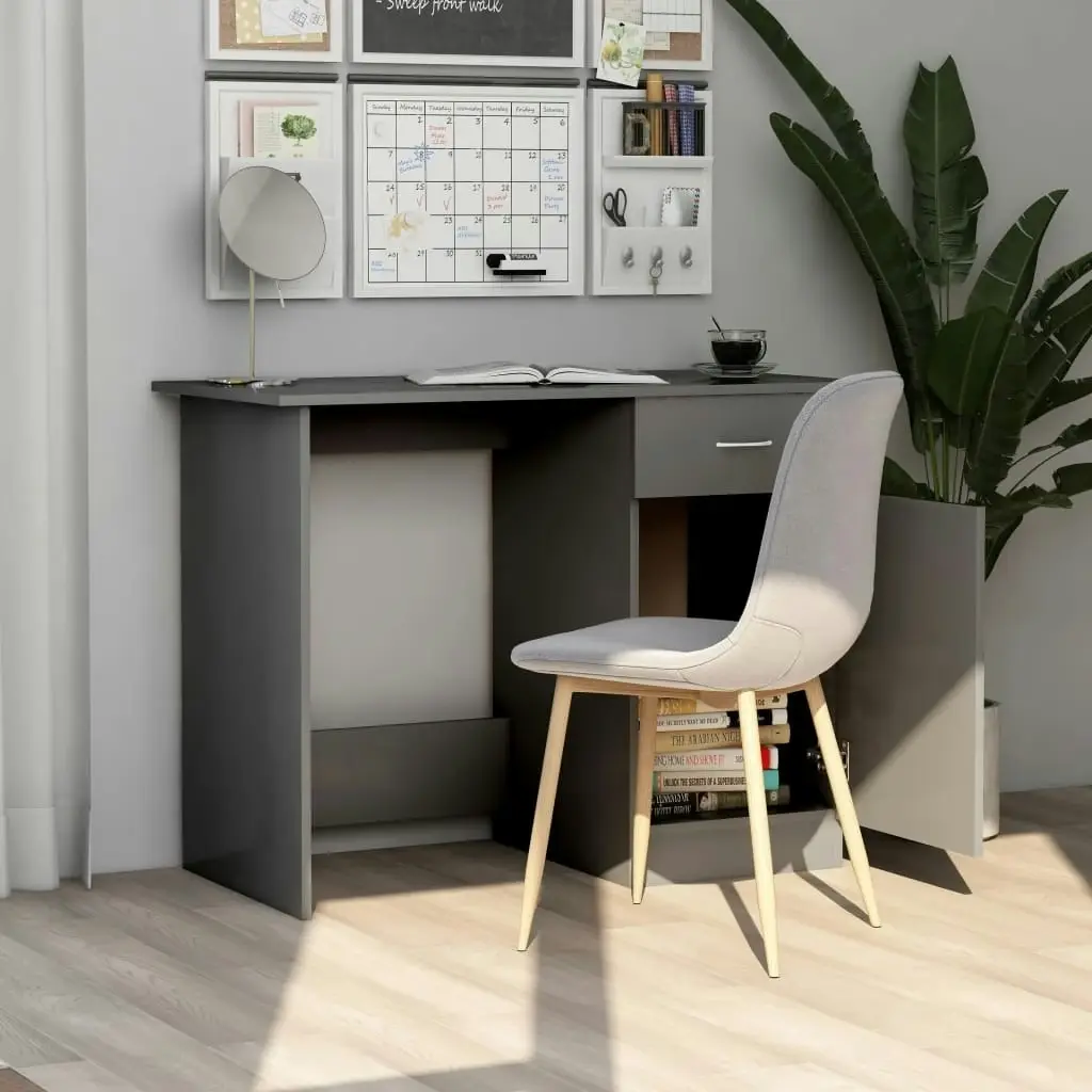 Desk Grey 100x50x76 cm Engineered Wood 801082