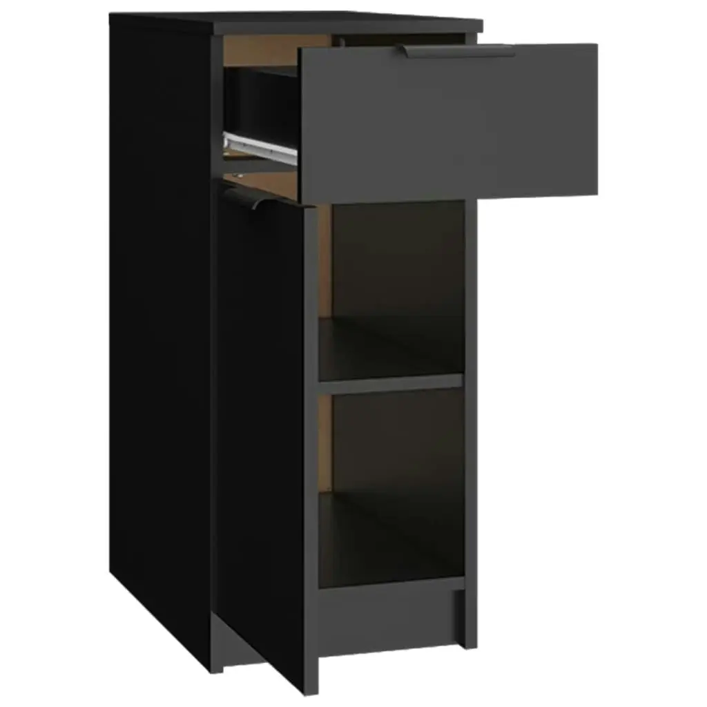 Desk Cabinet Black 33.5x50x75 cm Engineered Wood 811503