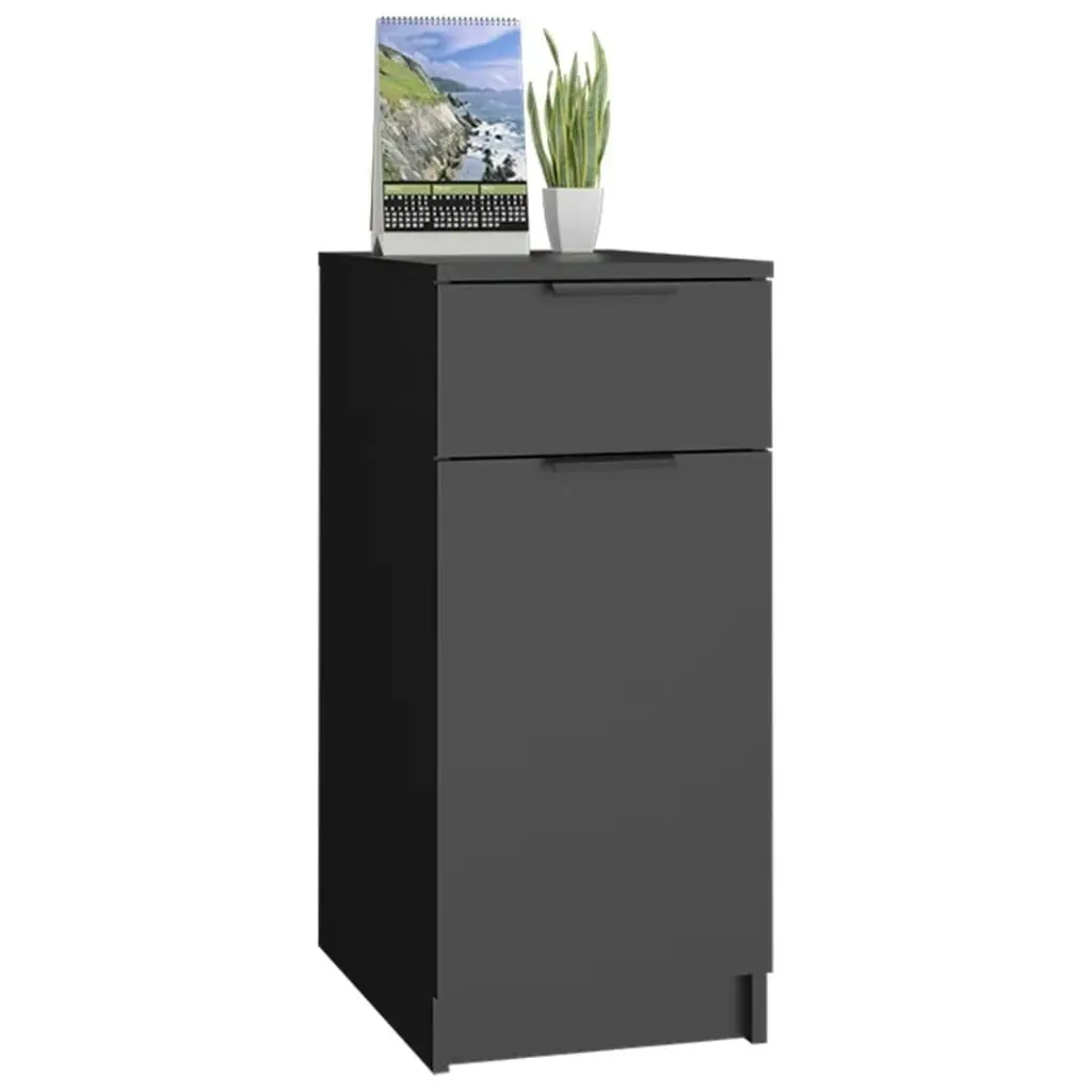 Desk Cabinet Black 33.5x50x75 cm Engineered Wood 811503