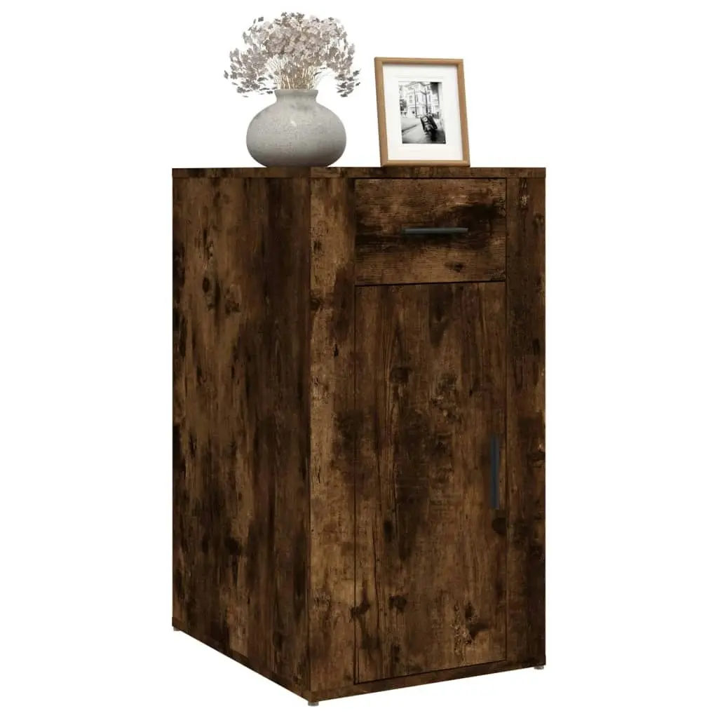 Desk Cabinet Smoked Oak 40x49x75 cm Engineered Wood 816797