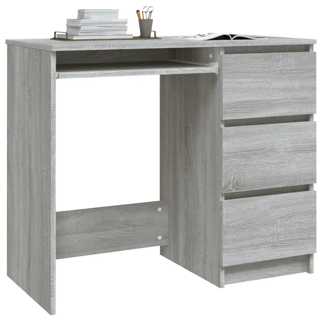 Desk Grey Sonoma 90x45x76 cm Engineered Wood 815508