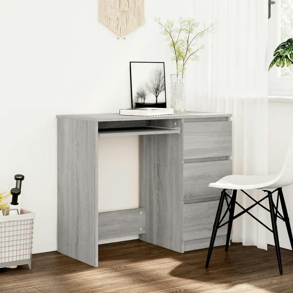 Desk Grey Sonoma 90x45x76 cm Engineered Wood 815508