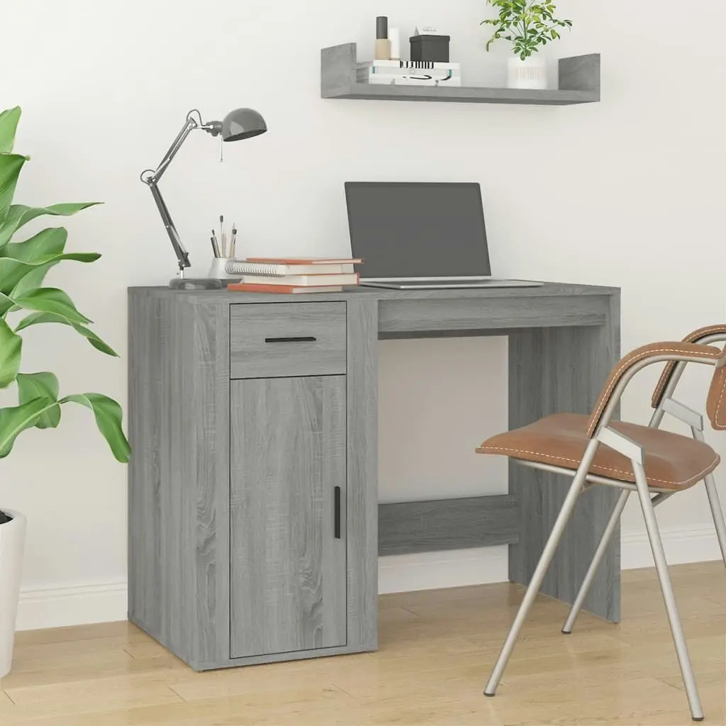 Desk Grey Sonoma 100x49x75 cm Engineered Wood 816790