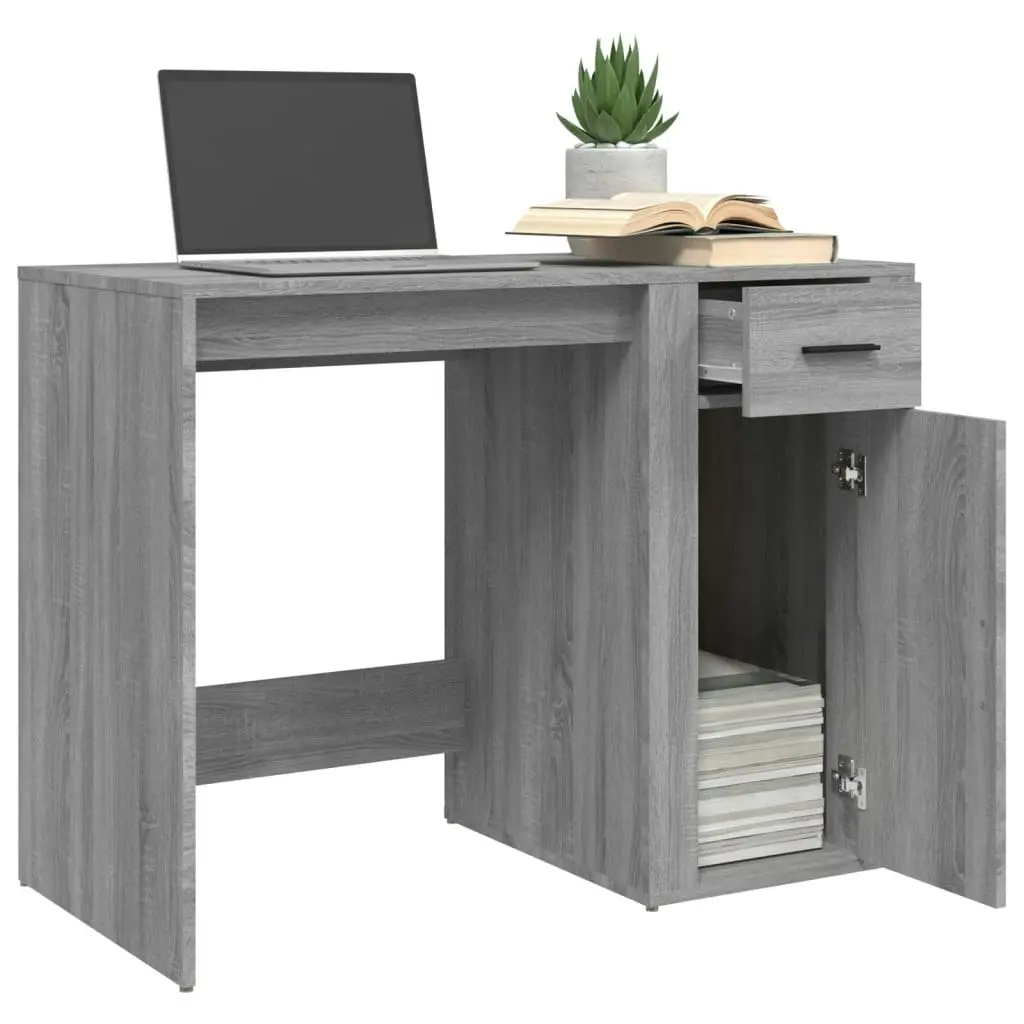 Desk Grey Sonoma 100x49x75 cm Engineered Wood 816790