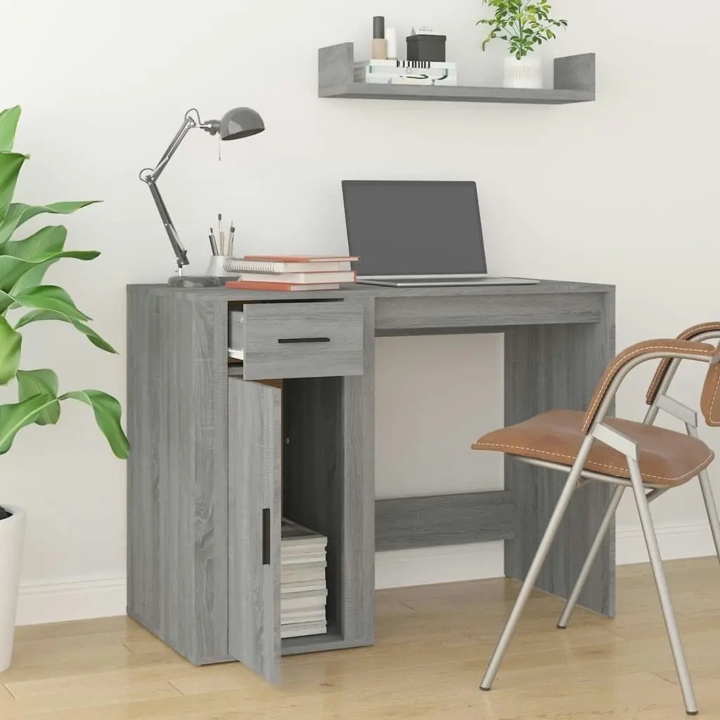 Desk Grey Sonoma 100x49x75 cm Engineered Wood 816790