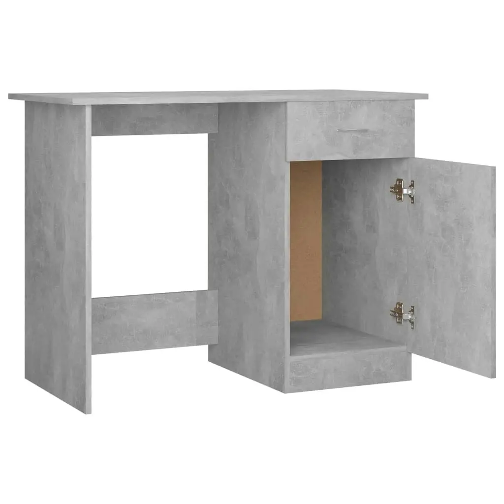 Desk Concrete Grey 100x50x76 cm Engineered Wood 801084