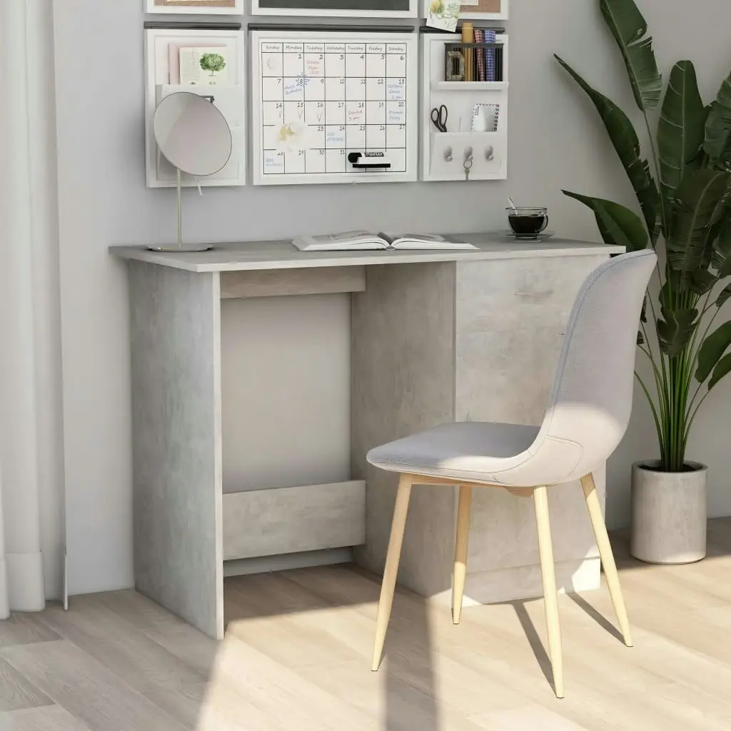 Desk Concrete Grey 100x50x76 cm Engineered Wood 801084