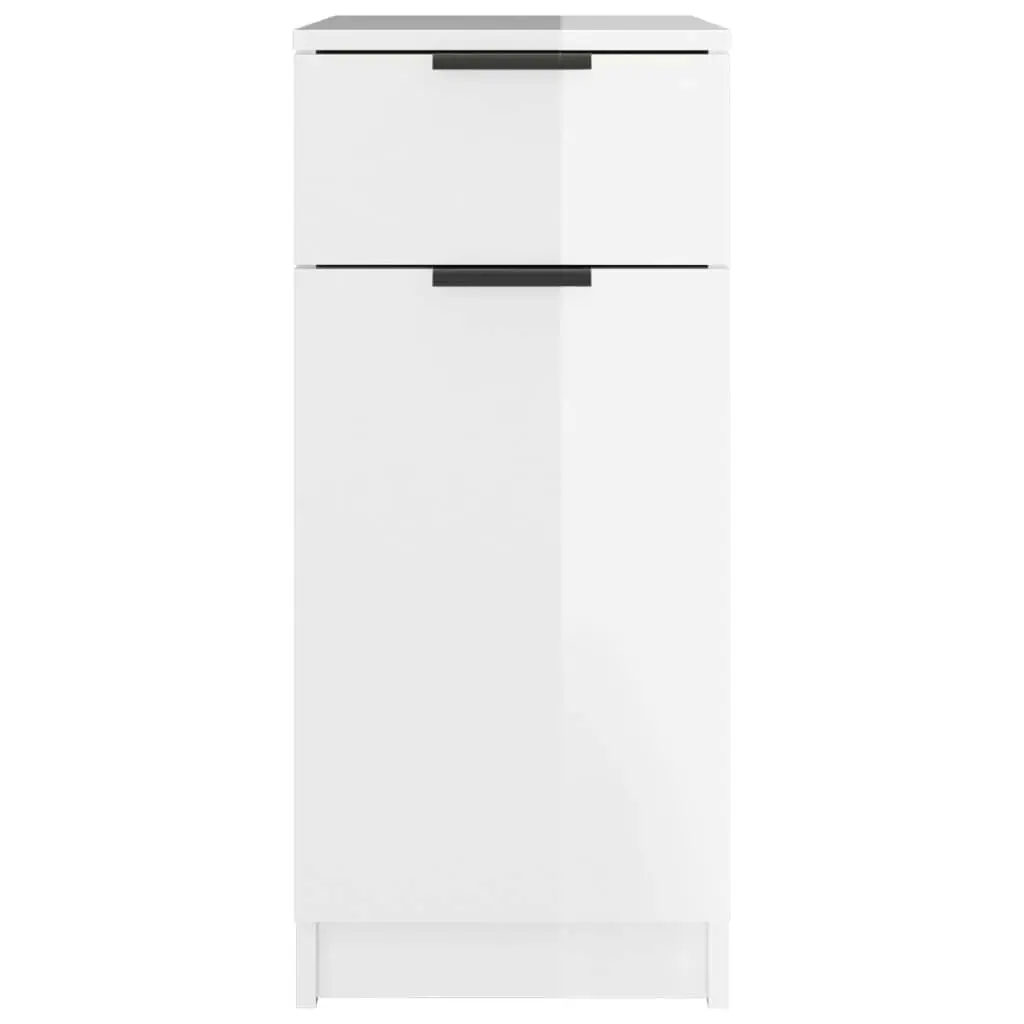 Desk Cabinet High Gloss White 33.5x50x75 cm Engineered Wood 811508