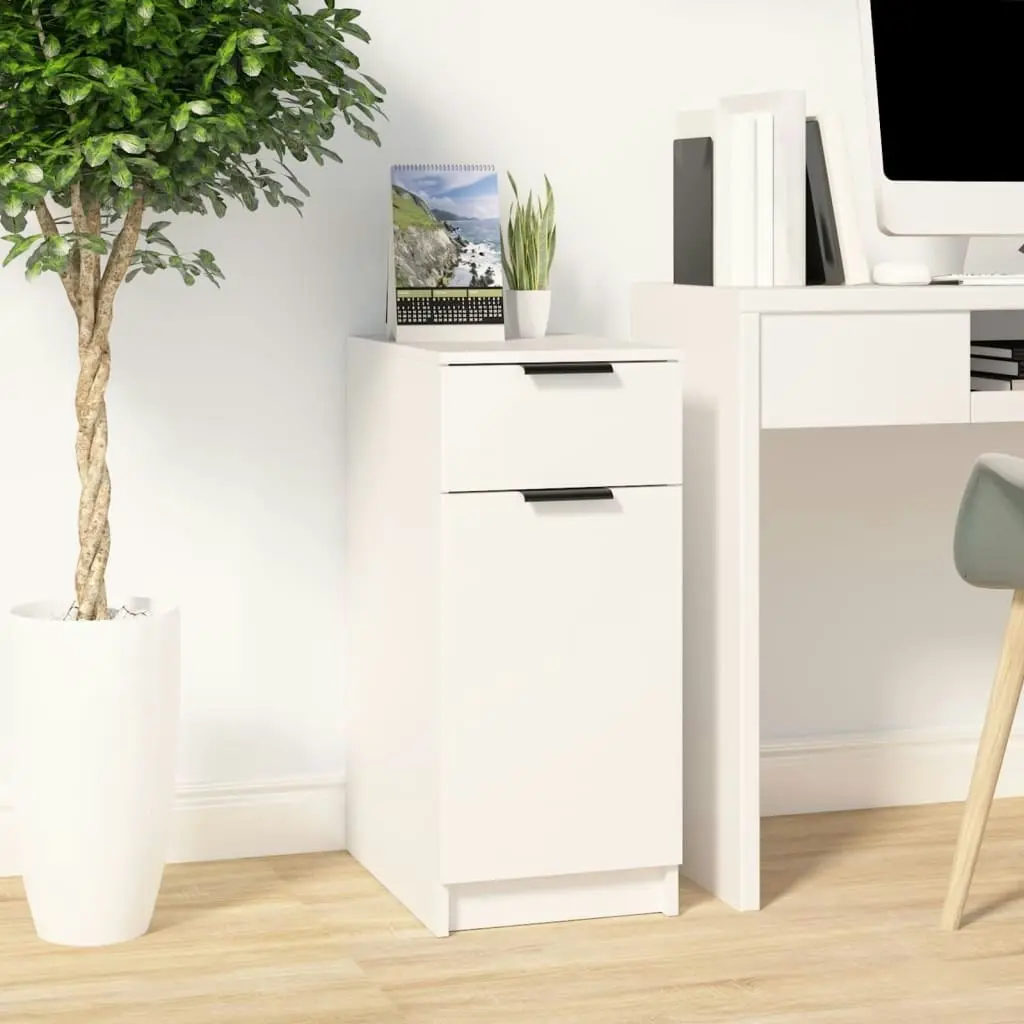 Desk Cabinet White 33.5x50x75 cm Engineered Wood 811502