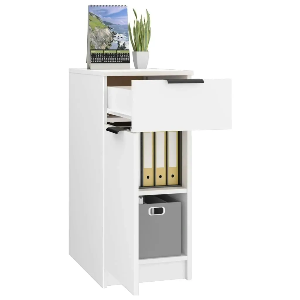 Desk Cabinet White 33.5x50x75 cm Engineered Wood 811502