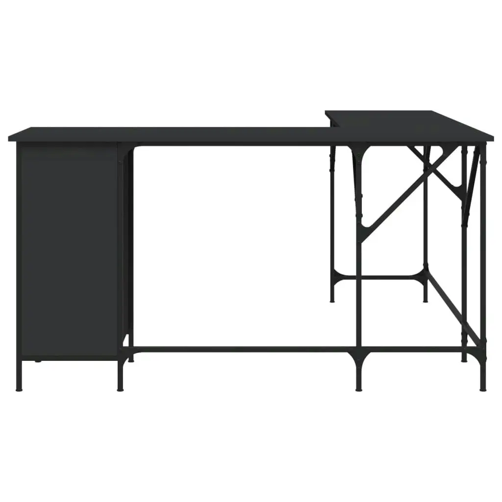 Desk Black 141x141x75 cm Engineered Wood 837597