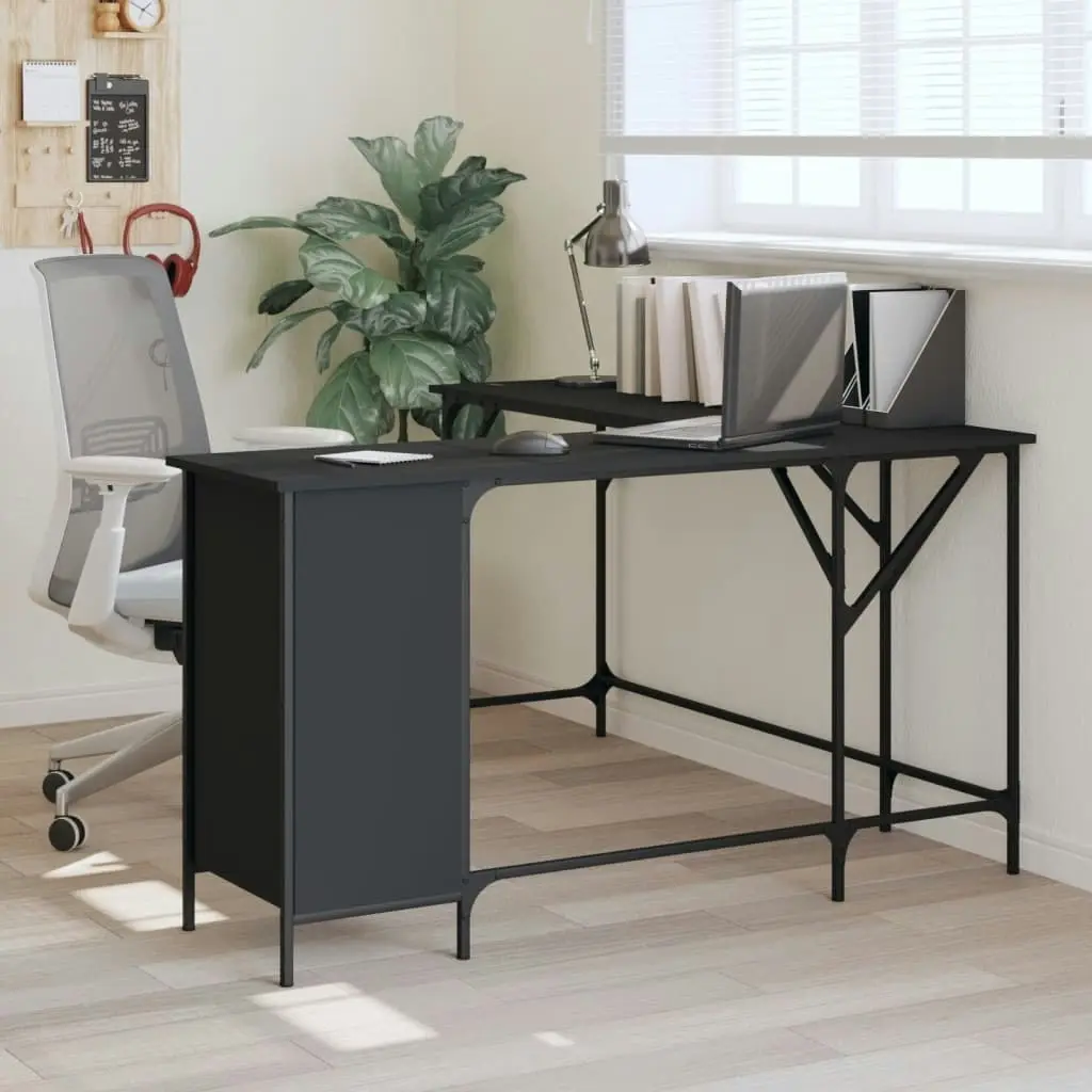 Desk Black 141x141x75 cm Engineered Wood 837597