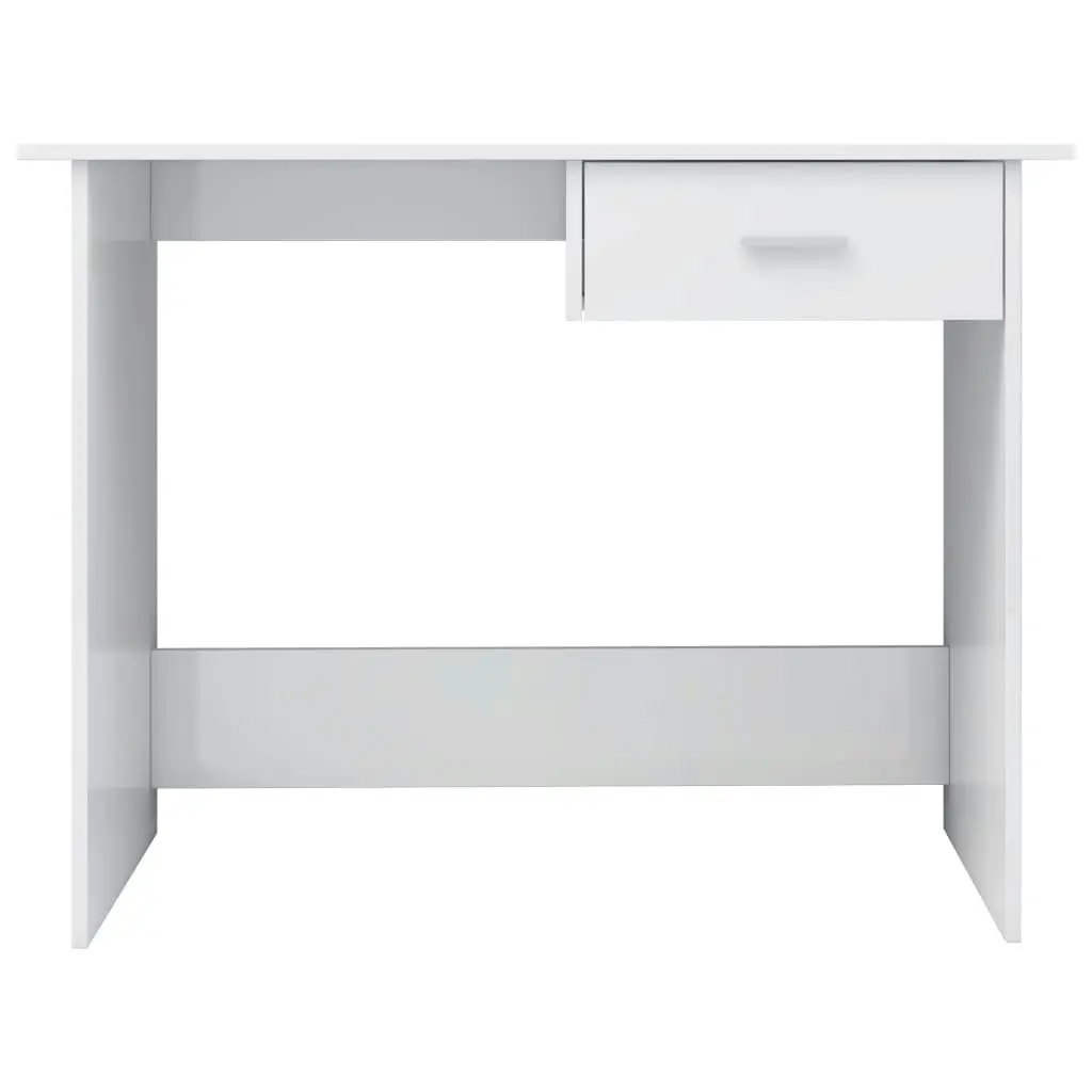 Desk High Gloss White 100x50x76 cm Engineered Wood 800555