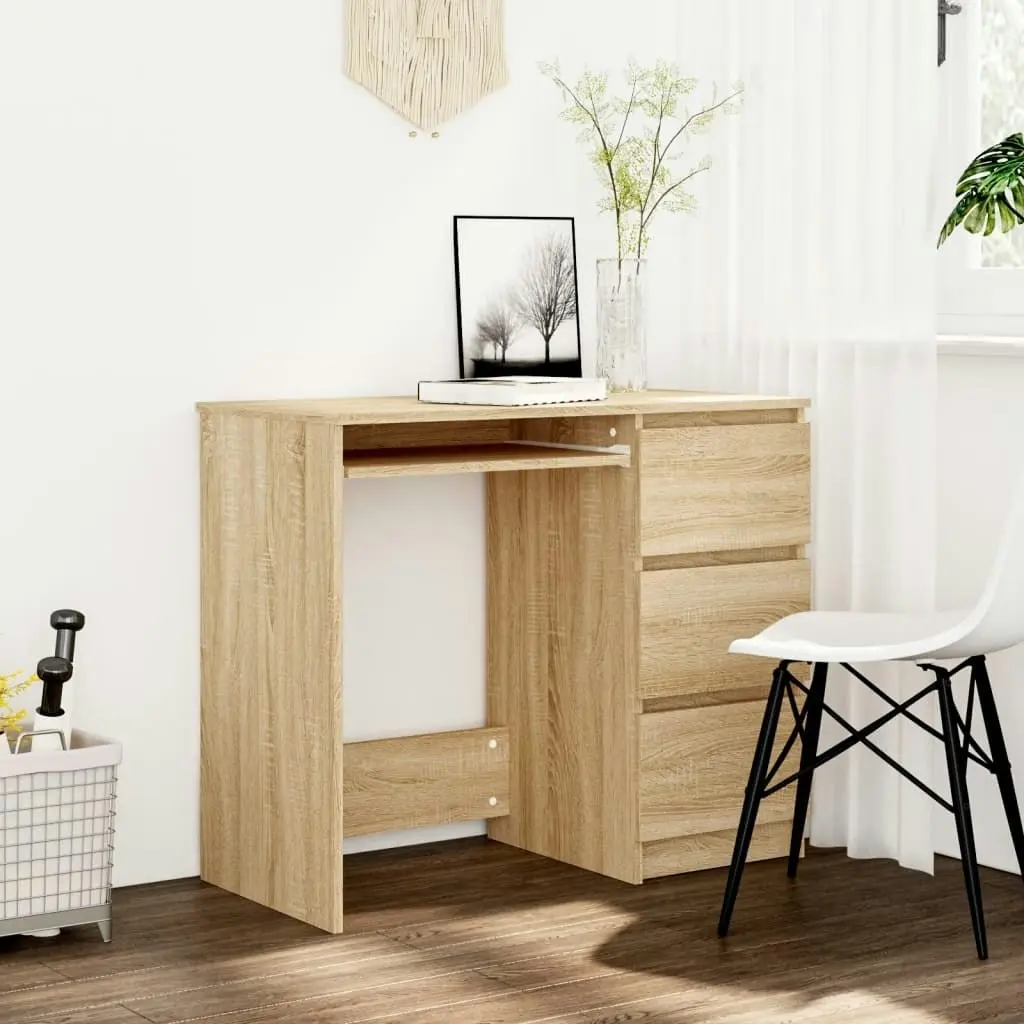 Desk Sonoma Oak 90x45x76 cm Engineered Wood 801376