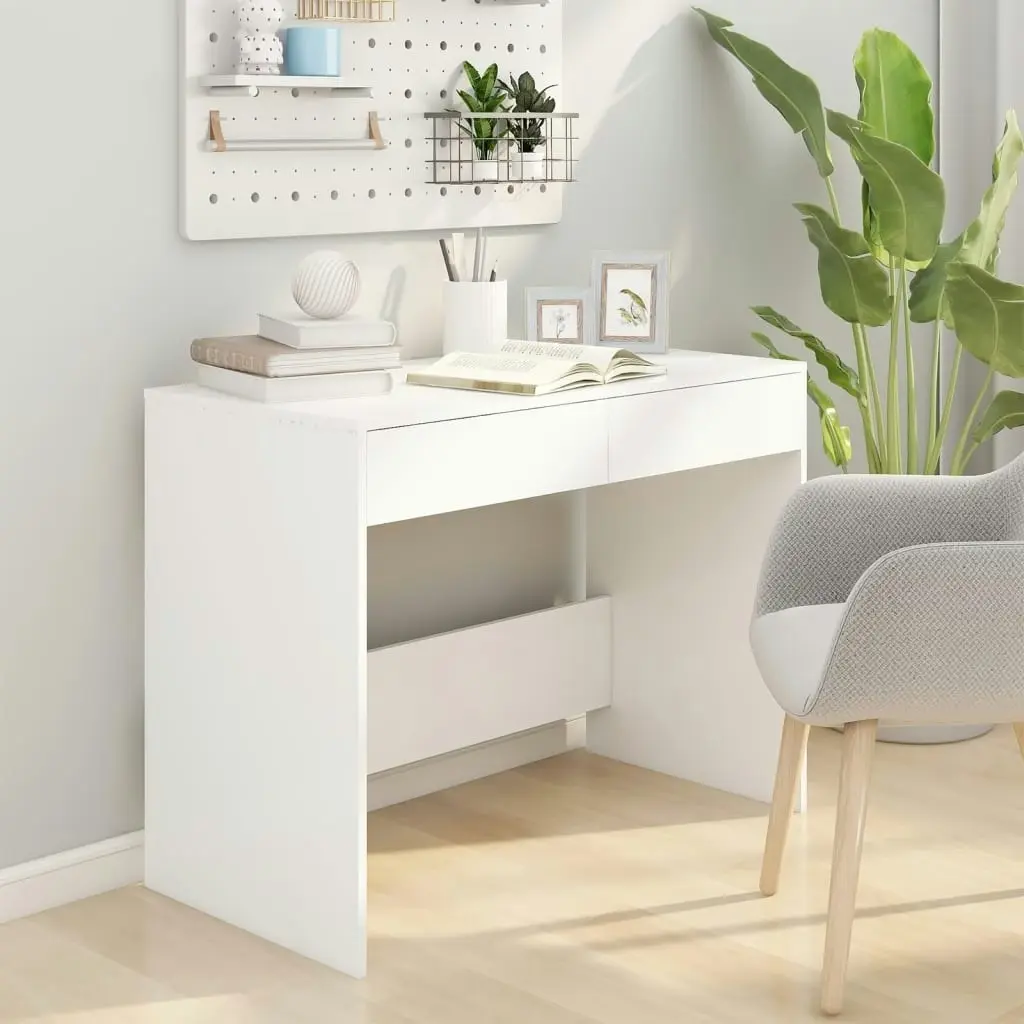 Desk White 101x50x76.5 cm Engineered Wood 809557