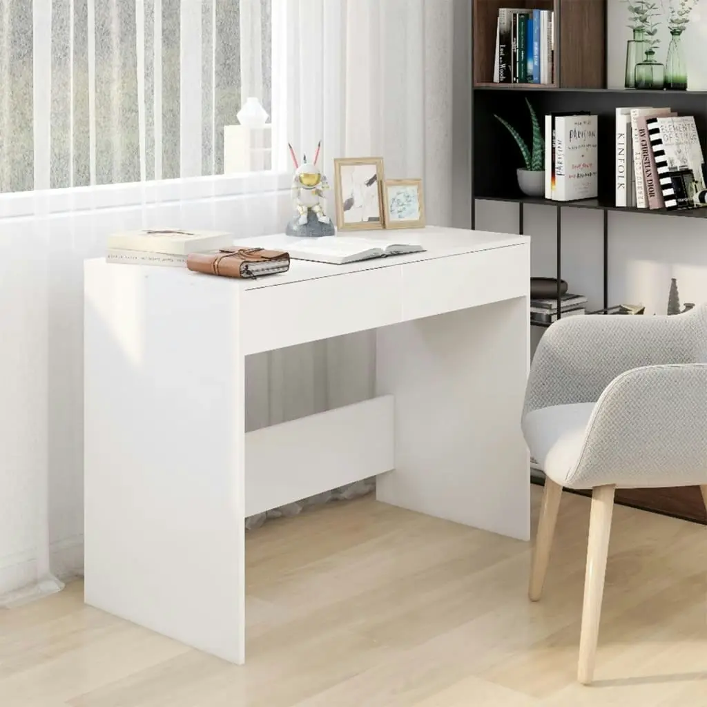 Desk White 101x50x76.5 cm Engineered Wood 809557