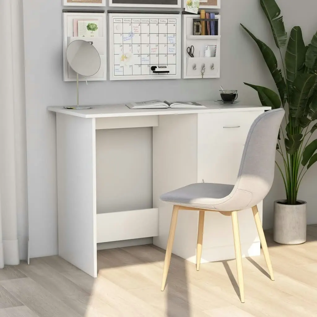 Desk White 100x50x76 cm Engineered Wood 801080