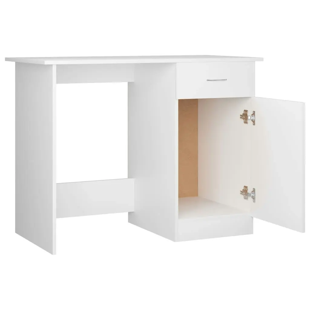 Desk White 100x50x76 cm Engineered Wood 801080