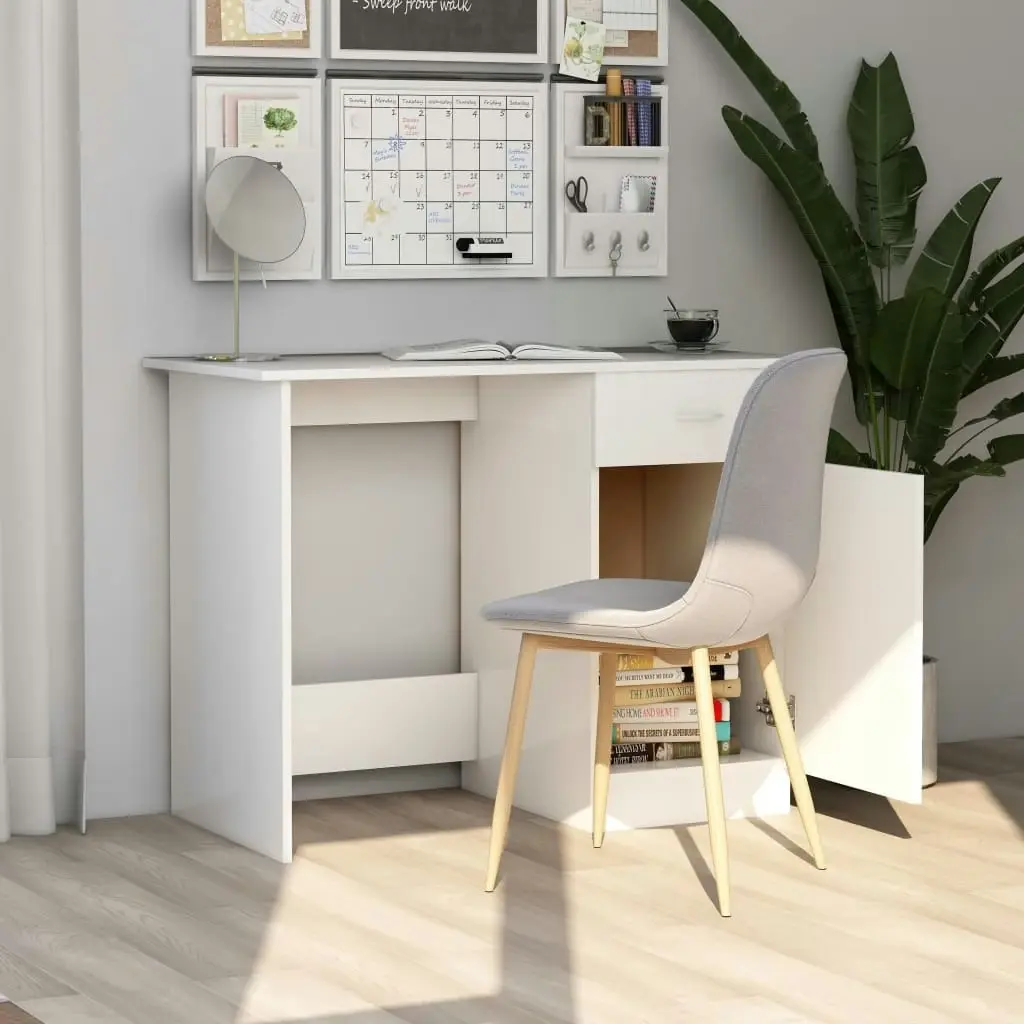 Desk White 100x50x76 cm Engineered Wood 801080