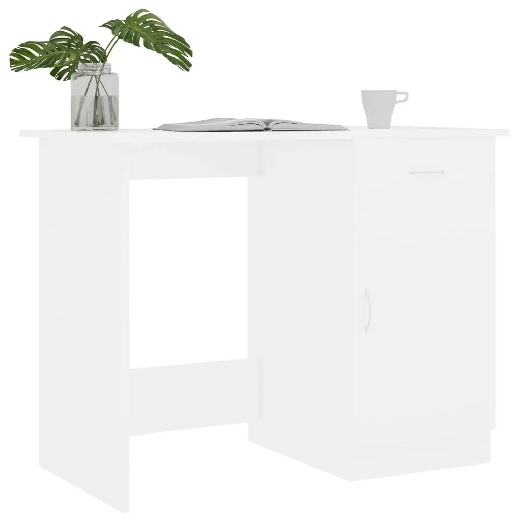 Desk White 100x50x76 cm Engineered Wood 801080