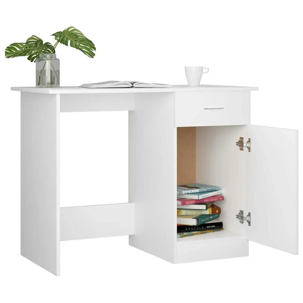 Desk White 100x50x76 cm Engineered Wood 801080