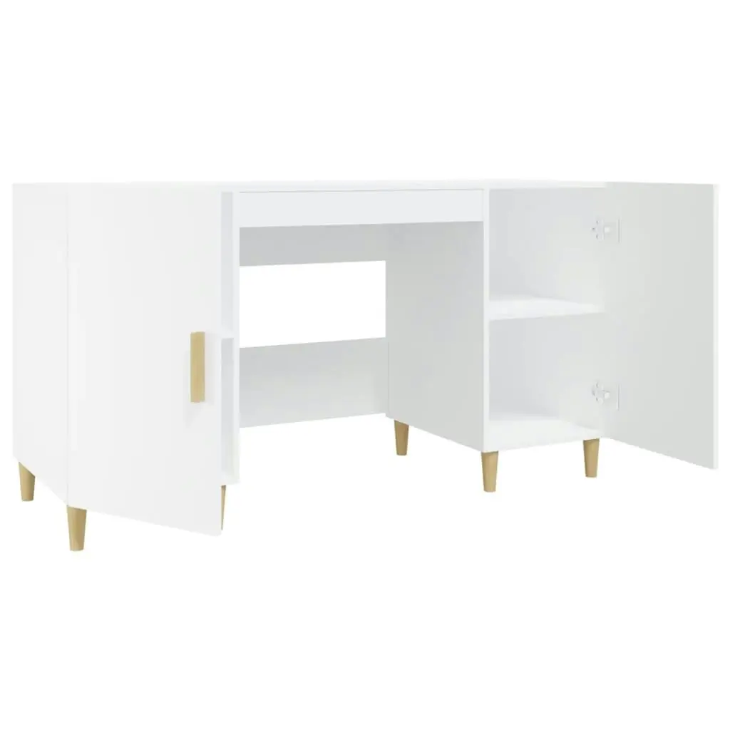 Desk White 140x50x75 cm Engineered Wood 812762