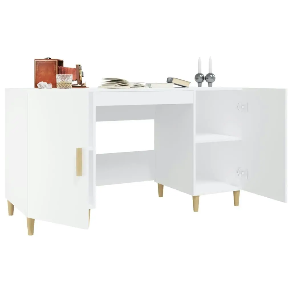 Desk White 140x50x75 cm Engineered Wood 812762