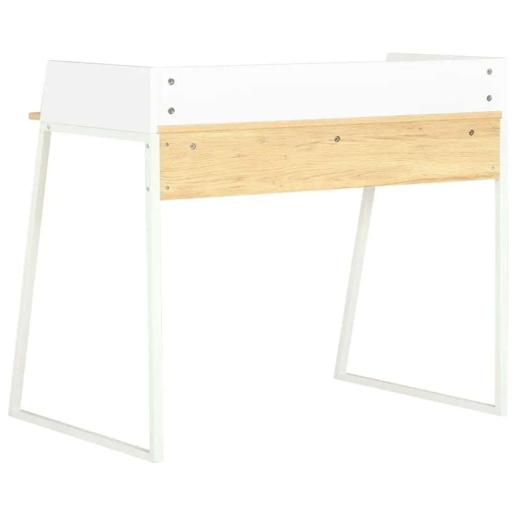 Desk White and Oak 90x60x88 cm 20265