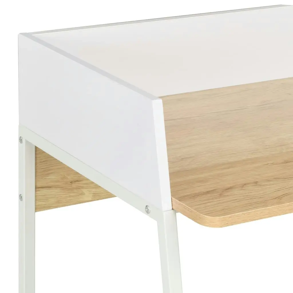 Desk White and Oak 90x60x88 cm 20265