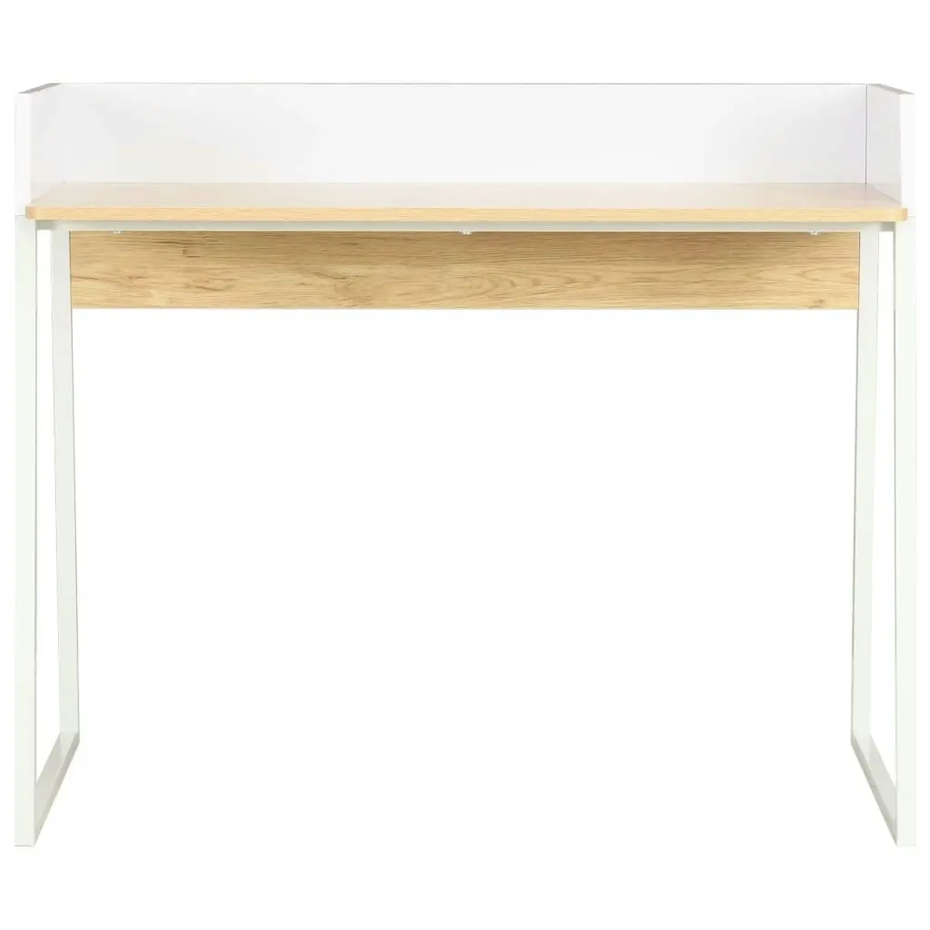 Desk White and Oak 90x60x88 cm 20265