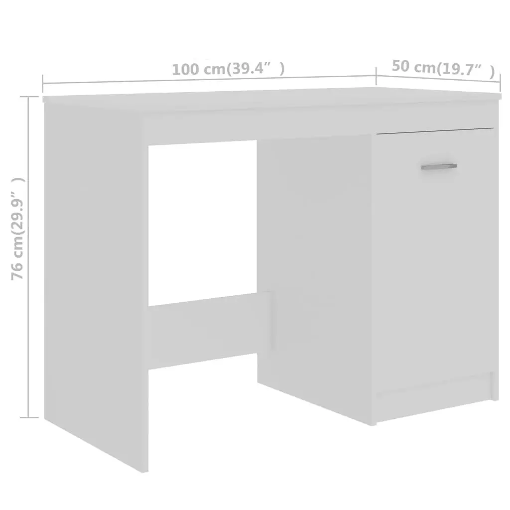 Desk White 140x50x76 cm Engineered Wood 3054780