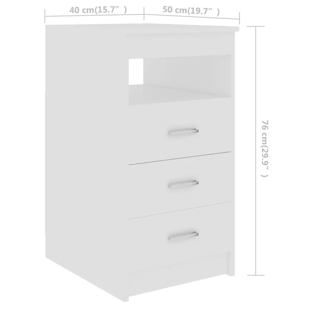 Desk White 140x50x76 cm Engineered Wood 3054780