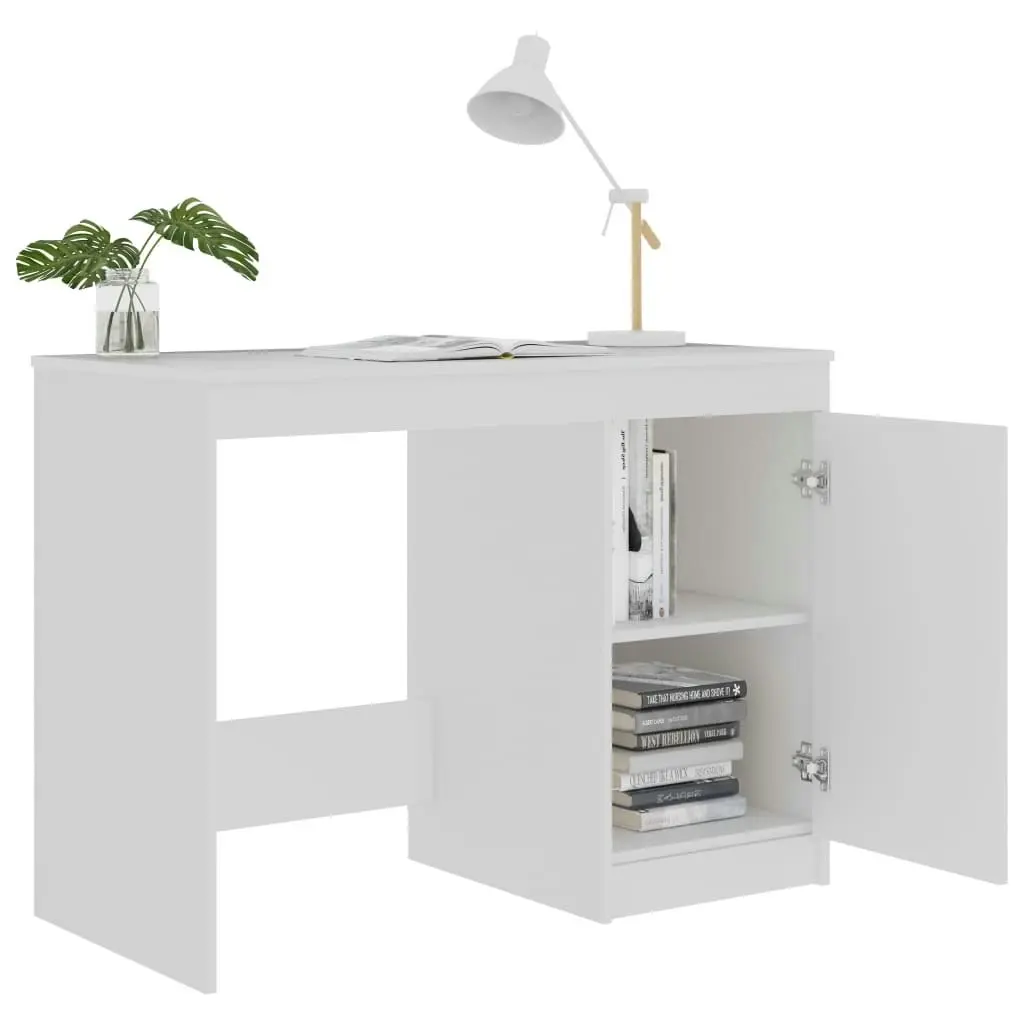 Desk White 100x50x76 cm Engineered Wood 801796