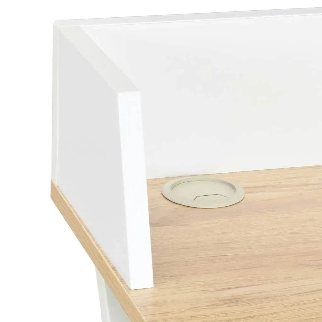 Desk White and Natural 80x50x84 cm 20273