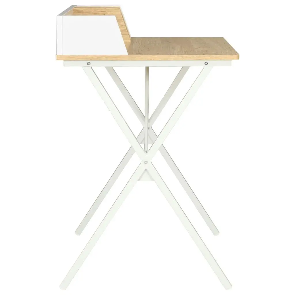 Desk White and Natural 80x50x84 cm 20273