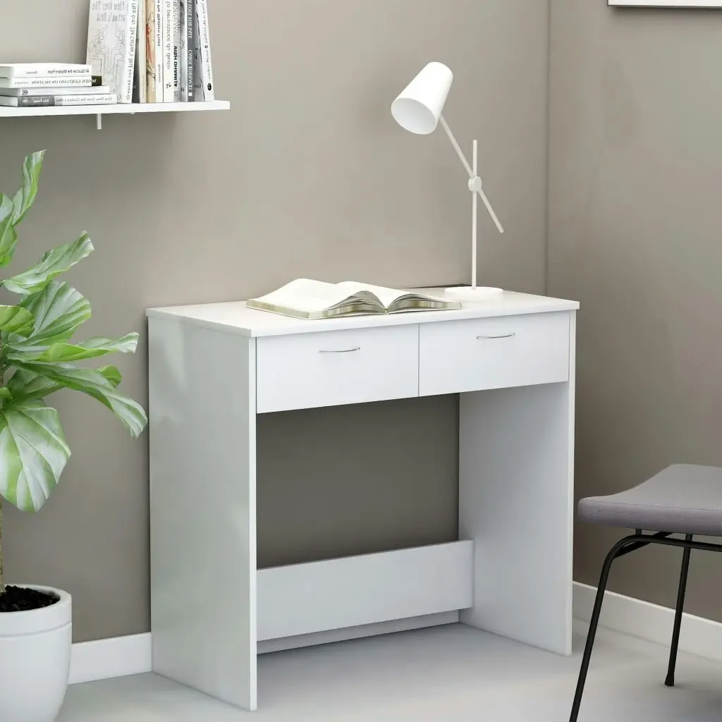 Desk White 80x40x75 cm Engineered Wood 801355