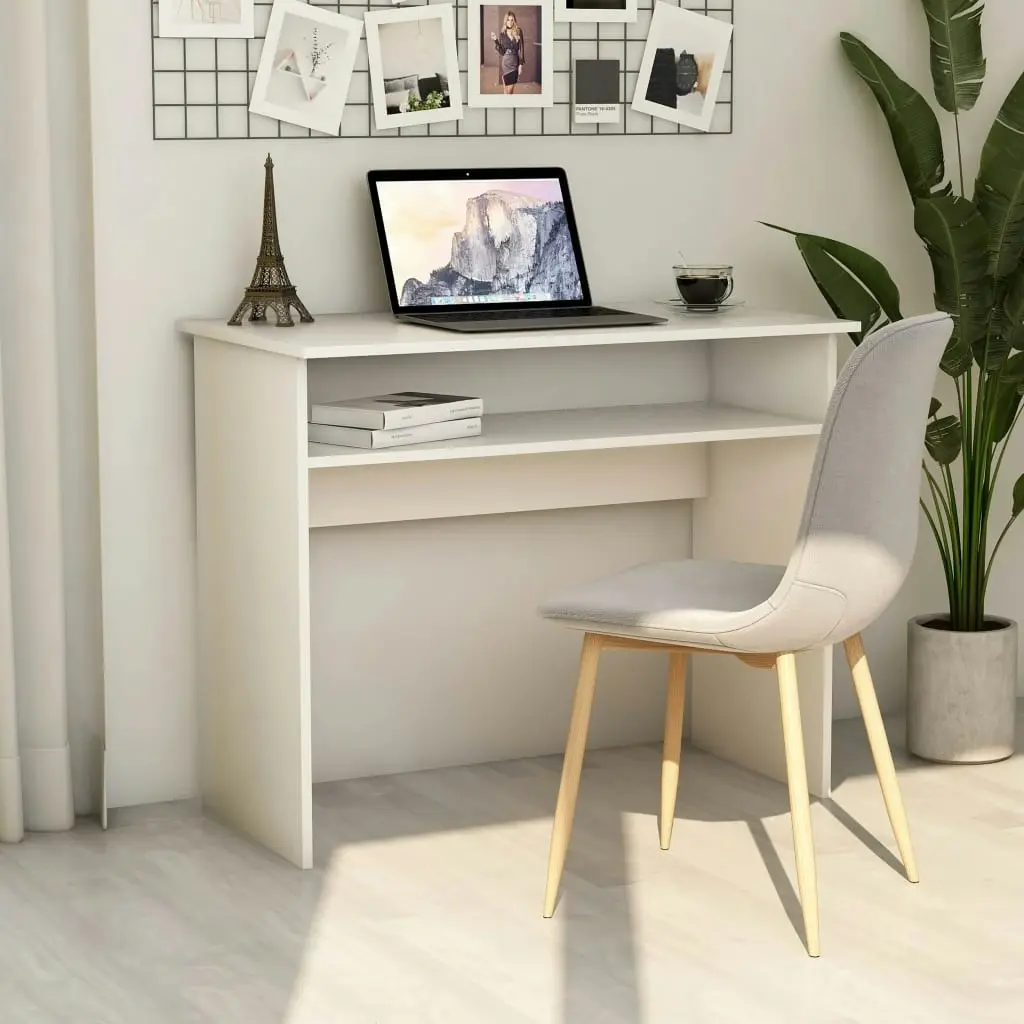 Desk White 90x50x74 cm Engineered Wood 801170