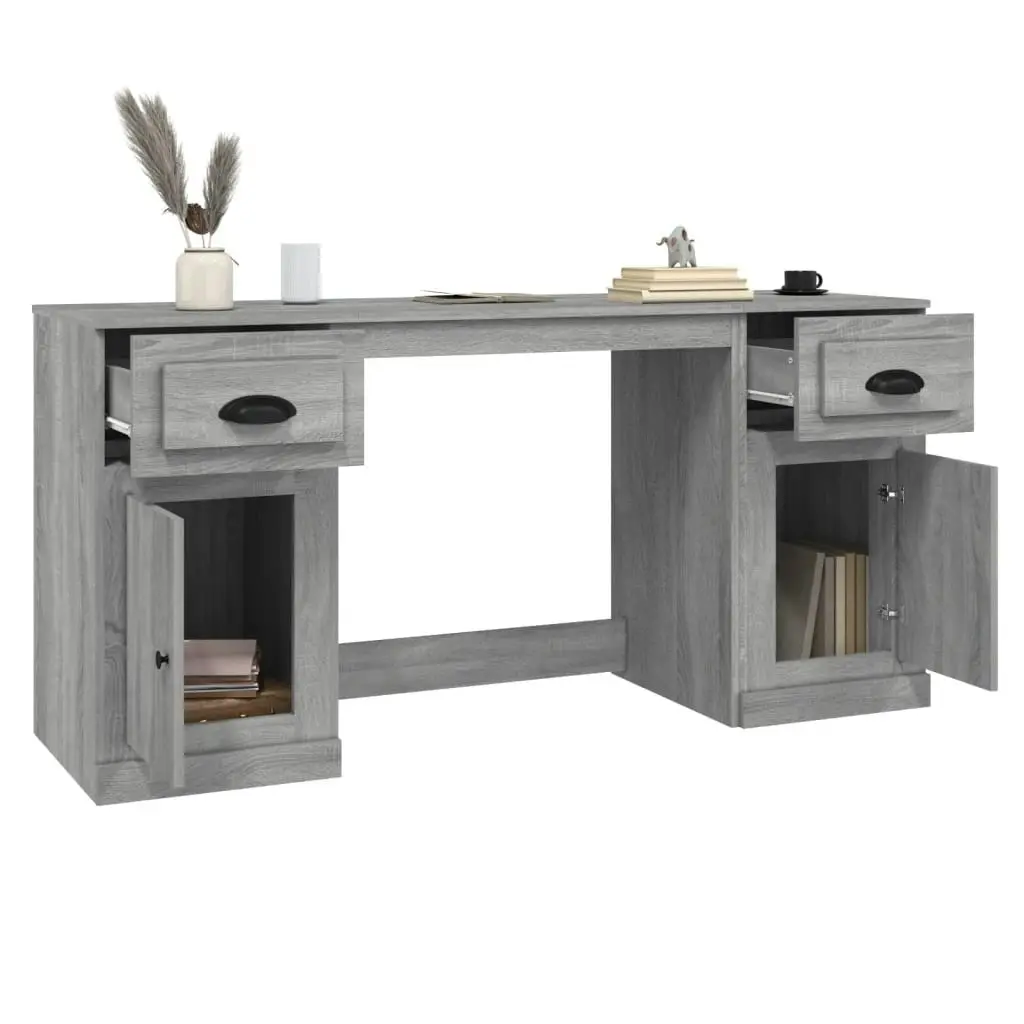 Desk with Cabinet Grey Sonoma Engineered Wood 3185333